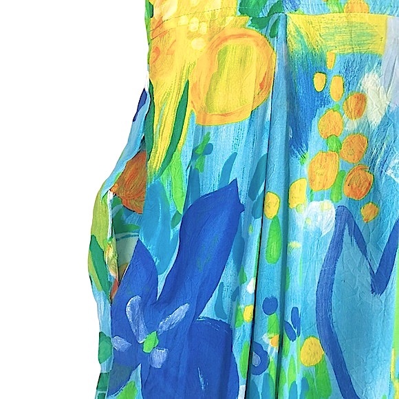 VINTAGE JANICE Jams World Floral “Wonderland” Art Print Midi Tank Sheath Dress - Picture 6 of 9